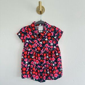 Hanna Andersson Woven Button Front Shirt Dress Size 3-6 Months